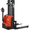 image:imageVEVOR Full Electric Pallet Stacker 3300 lbs Capacity 984 Lifting Height Pallet Lift Stacker Forklift with Straddle Legs amp Forks 866311 Inches Adjustable Fork Width Orange amp Black