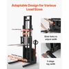 image:imageVEVOR Full Electric Pallet Stacker 3300 lbs Capacity 984 Lifting Height Pallet Lift Stacker Forklift with Straddle Legs amp Forks 866311 Inches Adjustable Fork Width Orange amp Black