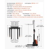 image:imageVEVOR Full Electric Pallet Stacker 3300 lbs Load Capacity 130 Max Lifting Height Pallet Lift Stacker Forklift with Straddle Legs amp Forks 866311 Inches Adjustable Fork Width Orange amp Black