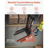 image:imageVEVOR Full Electric Pallet Stacker 3300 lbs Load Capacity 130 Max Lifting Height Pallet Lift Stacker Forklift with Straddle Legs amp Forks 866311 Inches Adjustable Fork Width Orange amp Black