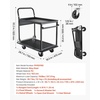 image:imageVEVOR Heavy Duty 2 Tier Platform Hand Truck 700 lbs 2 Tier Push Tool Cart with HighStrength Steel Utility Cart for Warehouse Garage Workshop Office287 x 185 x 323 in 730 x 470 x 820 mm