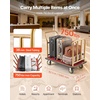 image:imageVEVOR Hotel Luggage Cart 1200 lbs Heavy Duty Bellman Cart with Stainless Steel Frame 8 in Rubber Wheels Black Carpeted Deck Commercial Luggage Carrier Rolling Trolley for HotelsResorts Rose Gold425x256x382in