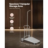 image:imageVEVOR Hotel Luggage Cart 1200 lbs Heavy Duty Bellman Cart with Stainless Steel Frame 8 in Rubber Wheels Black Carpeted Deck Commercial Luggage Carrier Rolling Trolley for HotelsResorts Rose Gold425x25x71in