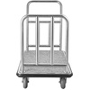 image:imageVEVOR Hotel Luggage Cart 1200 lbs Heavy Duty Bellman Cart with Stainless Steel Frame 8 in Rubber Wheels Black Carpeted Deck Commercial Luggage Carrier Rolling Trolley for HotelsResorts Rose Gold425x25x386in
