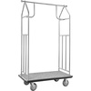 image:imageVEVOR Hotel Luggage Cart 1200 lbs Heavy Duty Bellman Cart with Stainless Steel Frame 8 in Rubber Wheels Black Carpeted Deck Commercial Luggage Carrier Rolling Trolley for HotelsResorts Rose Gold424x25x71in