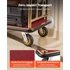 image:imageVEVOR Hotel Luggage Cart 1200 lbs Heavy Duty Bellman Cart with Stainless Steel Frame 8 in Rubber Wheels Black Carpeted Deck Commercial Luggage Carrier Rolling Trolley for HotelsResorts Rose Gold425x256x382in