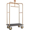 image:imageVEVOR Hotel Luggage Cart 1200 lbs Heavy Duty Bellman Cart with Stainless Steel Frame 8 in Rubber Wheels Black Carpeted Deck Commercial Luggage Carrier Rolling Trolley for HotelsResorts Rose Gold425x256x772in