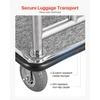 image:imageVEVOR Hotel Luggage Cart 1200 lbs Heavy Duty Bellman Cart with Stainless Steel Frame 8 in Rubber Wheels Black Carpeted Deck Commercial Luggage Carrier Rolling Trolley for HotelsResorts Rose Gold425x25x386in