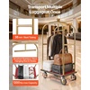 image:imageVEVOR Hotel Luggage Cart 1200 lbs Heavy Duty Bellman Cart with Stainless Steel Frame 8 in Rubber Wheels Black Carpeted Deck Commercial Luggage Carrier Rolling Trolley for HotelsResorts Rose Gold425x252x764in
