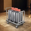 image:imageVEVOR Hotel Luggage Cart 1200 lbs Heavy Duty Bellman Cart with Stainless Steel Frame 8 in Rubber Wheels Black Carpeted Deck Commercial Luggage Carrier Rolling Trolley for HotelsResorts Rose Gold425x25x386in