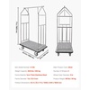 image:imageVEVOR Hotel Luggage Cart 1200 lbs Heavy Duty Bellman Cart with Stainless Steel Frame 8 in Rubber Wheels Black Carpeted Deck Commercial Luggage Carrier Rolling Trolley for HotelsResorts Rose Gold424x25x71in