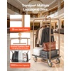 image:imageVEVOR Hotel Luggage Cart 1200 lbs Heavy Duty Bellman Cart with Stainless Steel Frame 8 in Rubber Wheels Black Carpeted Deck Commercial Luggage Carrier Rolling Trolley for HotelsResorts Rose Gold425x256x772in