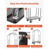 image:imageVEVOR Hotel Luggage Cart 1200 lbs Heavy Duty Bellman Cart with Stainless Steel Frame 8 in Rubber Wheels Black Carpeted Deck Commercial Luggage Carrier Rolling Trolley for HotelsResorts Rose Gold424x252x736in