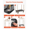 image:imageVEVOR Hotel Luggage Cart 1200 lbs Heavy Duty Bellman Cart with Stainless Steel Frame 8 in Rubber Wheels Black Carpeted Deck Commercial Luggage Carrier Rolling Trolley for HotelsResorts Rose Gold425x256x772in