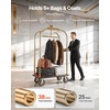 image:imageVEVOR Hotel Luggage Cart 1200 lbs Heavy Duty Bellman Cart with Stainless Steel Frame 8 in Rubber Wheels Black Carpeted Deck Commercial Luggage Carrier Rolling Trolley for HotelsResorts Rose Gold425x252x764in