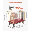 image:imageVEVOR Hotel Luggage Cart 1200 lbs Heavy Duty Bellman Cart with Stainless Steel Frame 8 in Rubber Wheels Black Carpeted Deck Commercial Luggage Carrier Rolling Trolley for HotelsResorts Rose Gold425x256x382in