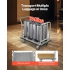 image:imageVEVOR Hotel Luggage Cart 1200 lbs Heavy Duty Bellman Cart with Stainless Steel Frame 8 in Rubber Wheels Black Carpeted Deck Commercial Luggage Carrier Rolling Trolley for HotelsResorts Rose Gold425x25x386in