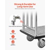image:imageVEVOR Hotel Luggage Cart 1200 lbs Heavy Duty Bellman Cart with Stainless Steel Frame 8 in Rubber Wheels Black Carpeted Deck Commercial Luggage Carrier Rolling Trolley for HotelsResorts Rose Gold425x25x386in