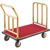 image:imageVEVOR Hotel Luggage Cart 1200 lbs Heavy Duty Bellman Cart with Stainless Steel Frame 8 in Rubber Wheels Black Carpeted Deck Commercial Luggage Carrier Rolling Trolley for HotelsResorts Rose Gold425x256x382in