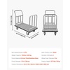 image:imageVEVOR Hotel Luggage Cart 1200 lbs Heavy Duty Bellman Cart with Stainless Steel Frame 8 in Rubber Wheels Black Carpeted Deck Commercial Luggage Carrier Rolling Trolley for HotelsResorts Rose Gold425x25x386in