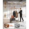 image:imageVEVOR Hotel Luggage Cart 1200 lbs Heavy Duty Bellman Cart with Stainless Steel Frame 8 in Rubber Wheels Black Carpeted Deck Commercial Luggage Carrier Rolling Trolley for HotelsResorts Rose Gold425x256x772in