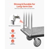 image:imageVEVOR Hotel Luggage Cart 1200 lbs Heavy Duty Bellman Cart with Stainless Steel Frame 8 in Rubber Wheels Black Carpeted Deck Commercial Luggage Carrier Rolling Trolley for HotelsResorts Rose Gold424x25x71in