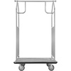 image:imageVEVOR Hotel Luggage Cart 1200 lbs Heavy Duty Bellman Cart with Stainless Steel Frame 8 in Rubber Wheels Black Carpeted Deck Commercial Luggage Carrier Rolling Trolley for HotelsResorts Rose Gold424x25x71in