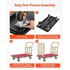 image:imageVEVOR Hotel Luggage Cart 1200 lbs Heavy Duty Bellman Cart with Stainless Steel Frame 8 in Rubber Wheels Black Carpeted Deck Commercial Luggage Carrier Rolling Trolley for HotelsResorts Rose Gold425x256x382in