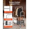 image:imageVEVOR Hotel Luggage Cart Brushed Stainless Steel Finish Bellmans Cart 1200 LBS Valet Cart with Grey Carpeted Deck and 8inch Rubber Wheels Ideal for Hotels Condos Resorts Silver