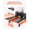 image:imageVEVOR Hydraulic Material Lift Winch Stacker 450 lbs Load Capacity 354 Max Lifting Height Pallet Truck Dolly with Fork Lift Table Foldable amp Portable Pallet Jack Table Cart Orange amp Black