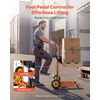 image:imageVEVOR Hydraulic Material Lift Winch Stacker 450 lbs Load Capacity 354 Max Lifting Height Pallet Truck Dolly with Fork Lift Table Foldable amp Portable Pallet Jack Table Cart Orange amp Black