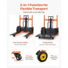 image:imageVEVOR Hydraulic Material Lift Winch Stacker 450 lbs Load Capacity 354 Max Lifting Height Pallet Truck Dolly with Fork Lift Table Foldable amp Portable Pallet Jack Table Cart Orange amp Black
