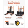 image:imageVEVOR Hydraulic Material Lift Winch Stacker 450 lbs Load Capacity 394 Max Lifting Height Pallet Truck Dolly with Fork Lift Table Foldable amp Portable Pallet Jack Table Cart Orange amp Black