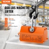 image:imageVEVOR Magnetic Lid Lifter Dolly 1320 lbs Pulling Capacity Steel Dolly with Heavy Duty Magnet Lift and 2 Wheels Adjustable Handle N42 Neodymium Foldable and Portable for Lifting Manhole Covers660 lbs300 kg Magnetic Lifter