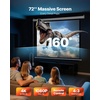 image:imageVEVOR Manual Projector Screen 72 inch 43 4K 1080 HD Retractable Pull Down Projector Screen Wall Mounted Movie Projection with Pull Rope Portable Display Projectoin for Family Home Office TheaterES72