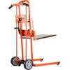 image:imageVEVOR Material Lift Winch Stacker 551 lbs Capacity Heavy Duty Pallet Truck Dolly with Adjustable Forks amp 6Wheel System 70 inch Max Lifting Height Industrial Manual Pallet Truck Dolly330 lbs