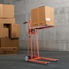 image:imageVEVOR Material Lift Winch Stacker 551 lbs Capacity Heavy Duty Pallet Truck Dolly with Adjustable Forks amp 6Wheel System 70 inch Max Lifting Height Industrial Manual Pallet Truck Dolly330 lbs