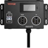image:imageVEVOR NEMA Splitter for Dryer and EV 3Color LED Indicator 240V Smart Power Distribution with NEMA 1450 Plug Two NEMA 1450 Outlets 34 in LCD Screen Max 40A Dryer EV Tested to ETL StandardNEMA 1430P to 1430R1450R