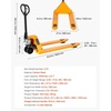 image:imageVEVOR Pallet Jack 5500 lbs Load Capacity Manual Pallet Truck with 48L x 27W Inch Forks for Material Handling 33571 Inch Fork Lift Height Range Suitable for Warehouse Supermarket Manufacturing5500 LBS