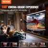 image:imageVEVOR Projector Screen 100 inch Manual Pull Down Projector Screen 169 4K 1080 HD Projector Screen AutoLocking Portable Projection Screen Projector Screen for Family Home Office TheaterTL100SA