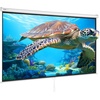 image:imageVEVOR Projector Screen 100 inch Manual Pull Down Projector Screen 169 4K 1080 HD Projector Screen AutoLocking Portable Projection Screen Projector Screen for Family Home Office TheaterTL100SA