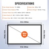 image:imageVEVOR Projector Screen 130inch Outdoor Projector Screen 169 Movie Screen Fixed Frame 3D Projector Screen for 4K HDTV Movie Theater100inch