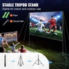 image:imageVEVOR Projector Screen with Stand 120 inch 169 4K 1080 HD Outdoor Movie Screen with Stand WrinkleFree Projection Screen with Bar Feet and Carry Bag for Home Theater Cinema Backyard Movie NightSixfooted 120