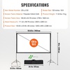 image:imageVEVOR Projector Screen with Stand 120 inch 169 4K 1080 HD Outdoor Movie Screen with Stand WrinkleFree Projection Screen with Bar Feet and Carry Bag for Home Theater Cinema Backyard Movie NightSixfooted 120