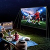 image:imageVEVOR Projector Screen with Stand 120 inch 169 4K 1080 HD Outdoor Movie Screen with Stand WrinkleFree Projection Screen with Bar Feet and Carry Bag for Home Theater Cinema Backyard Movie NightFlatfooted 120