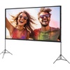image:imageVEVOR Projector Screen with Stand 120 inch 169 4K 1080 HD Outdoor Movie Screen with Stand WrinkleFree Projection Screen with Bar Feet and Carry Bag for Home Theater Cinema Backyard Movie NightSixfooted 120