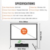 image:imageVEVOR Projector Screen with Stand 120 inch 169 4K 1080 HD Outdoor Movie Screen with Stand WrinkleFree Projection Screen with Bar Feet and Carry Bag for Home Theater Cinema Backyard Movie NightFlatfooted 100