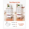 image:imageVEVOR Rolling Cart with Drawers 4 Drawer Storage Organizer Mobile Utility Cart with Steel Frame Universal Casters amp 2 Brakes for Office Classroom Craft Tools Garage Cleaning Supplies Rose Red157 L x 130 W x 250 H