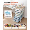 image:imageVEVOR Rolling Cart with Drawers 4 Drawer Storage Organizer Mobile Utility Cart with Steel Frame Universal Casters amp 2 Brakes for Office Classroom Craft Tools Garage Cleaning Supplies Rose Red157 L x 130 W x 281 H