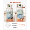 image:imageVEVOR Rolling Cart with Drawers 4 Drawer Storage Organizer Mobile Utility Cart with Steel Frame Universal Casters amp 2 Brakes for Office Classroom Craft Tools Garage Cleaning Supplies Rose Red157 L x 130 W x 281 H